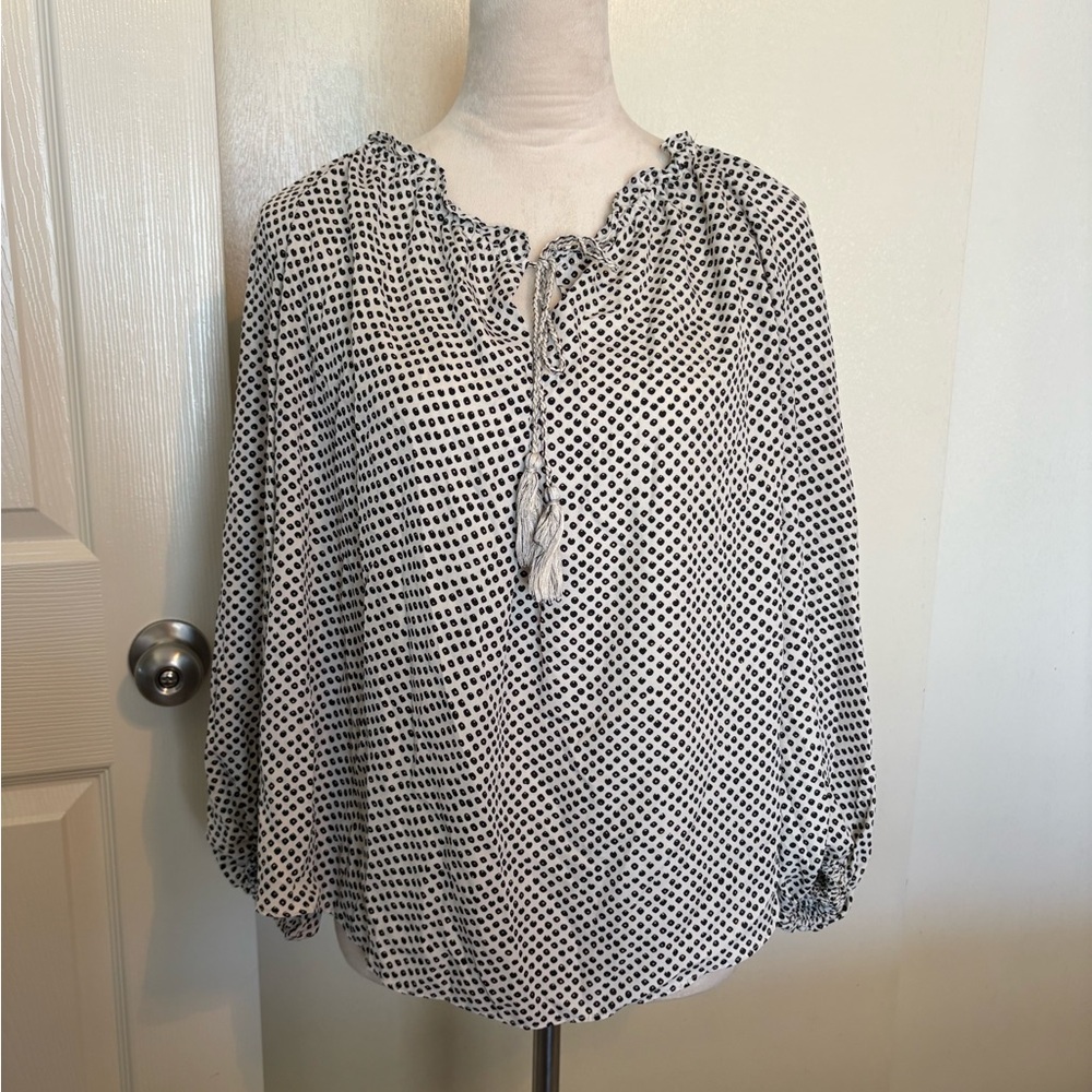 Black and White Polka Dot Women's Top